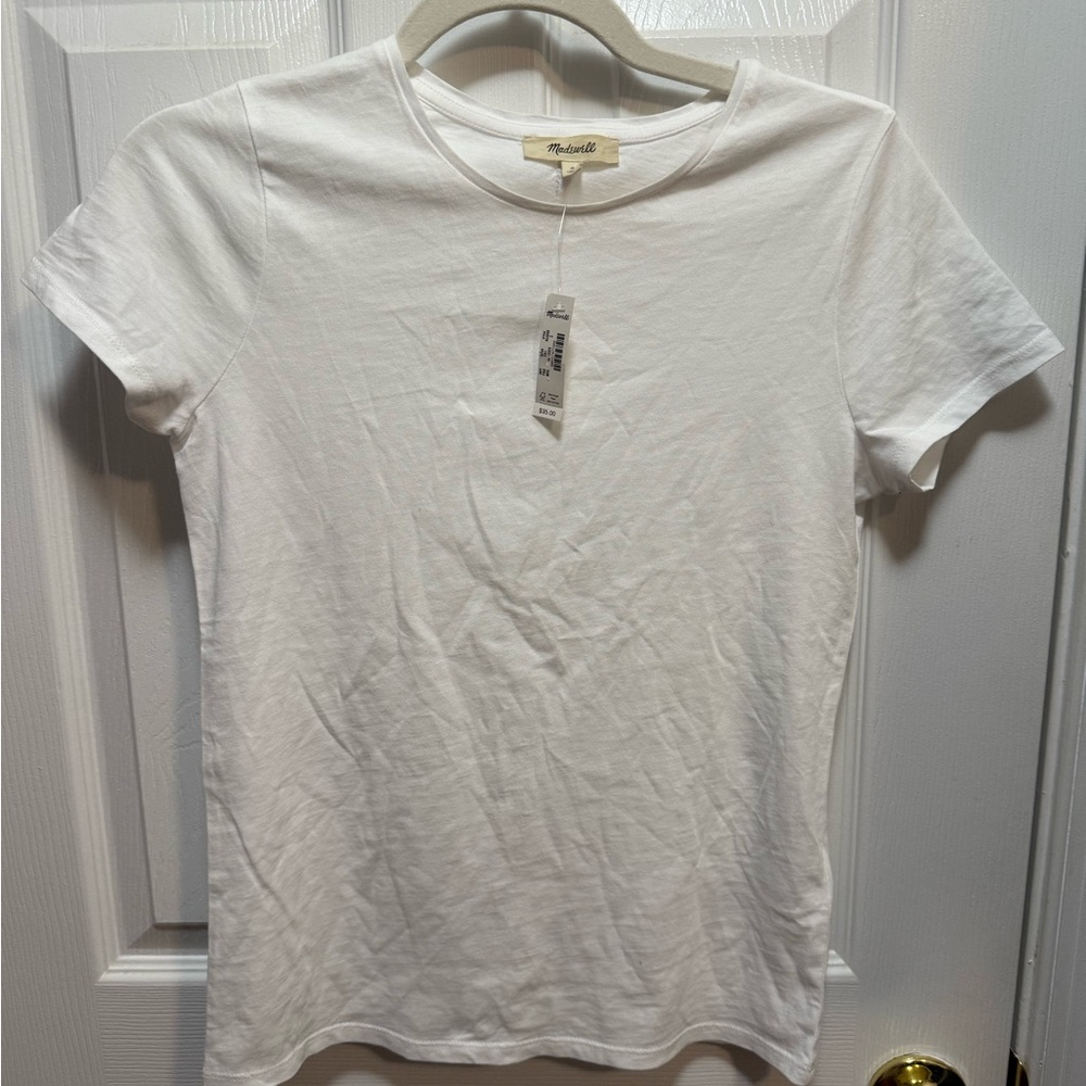 Madewell White Short Sleeve Basic Tee